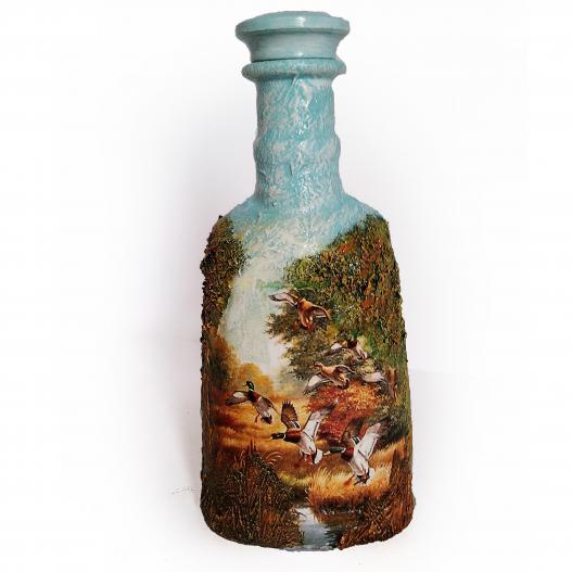 <div style=margin-left:10px><h1>Подарок мужчине охотнику Декор бутылки ′Утинная охота′</h1><p><a href="/catalog/podarki--suveniry/">Подарунки, сувеніри</a> » <a href="/catalog/podarki--suveniry/podarki/">Подарунки</a></p><i class="fa fa-map-marker"></i> Донецкая область, Мариуполь<br /><br /><div class="socdata"><script src="//yastatic.net/es5-shims/0.0.2/es5-shims.min.js"></script>
                                            <script src="//yastatic.net/share2/share.js"></script>
                                            <div class="ya-share2" data-services="facebook,gplus,twitter,lj,viber,whatsapp,skype" data-counter=""></div></div>