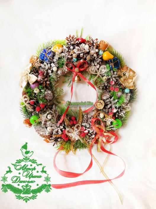 <div style=margin-left:10px><h1>Новогодний венок на дверь!!!</h1><p><a href="/catalog/ukrasheniya/">Прикраси</a> » <a href="/catalog/ukrasheniya/podarki/">Подарунки</a></p><i class="fa fa-map-marker"></i> Одесская область, Измаил<br /><br /><div class="socdata"><script src="//yastatic.net/es5-shims/0.0.2/es5-shims.min.js"></script>
                                            <script src="//yastatic.net/share2/share.js"></script>
                                            <div class="ya-share2" data-services="facebook,gplus,twitter,lj,viber,whatsapp,skype" data-counter=""></div></div>