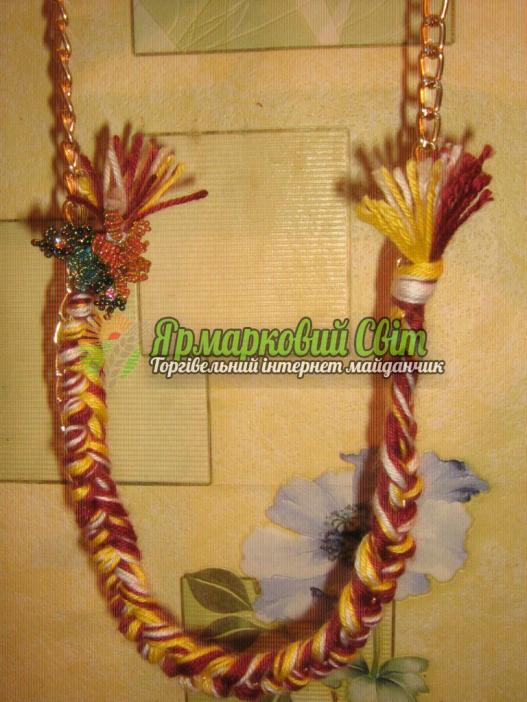 <div style=margin-left:10px><h1>Колье из пряжи и цветов из бисера</h1><p><a href="/catalog/bijuteriya/">Біжутерія</a> » <a href="/catalog/bijuteriya/kole--ojerele/">Кольє, намисто</a></p><i class="fa fa-map-marker"></i> Запорожская область, Запорожье<br /><br /><div class="socdata"><script src="//yastatic.net/es5-shims/0.0.2/es5-shims.min.js"></script>
                                            <script src="//yastatic.net/share2/share.js"></script>
                                            <div class="ya-share2" data-services="facebook,gplus,twitter,lj,viber,whatsapp,skype" data-counter=""></div></div>
