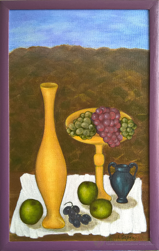 <div style=margin-left:10px><h1>Картина маслом  Зеленые яблочки 65х40  Рама в подарок</h1><p><a href="/catalog/kartiny/">Картини</a> » <a href="/catalog/kartiny/jivopis/">Живопис</a></p><i class="fa fa-map-marker"></i> Киевская область, Киев<br /><br /><div class="socdata"><script src="//yastatic.net/es5-shims/0.0.2/es5-shims.min.js"></script>
                                            <script src="//yastatic.net/share2/share.js"></script>
                                            <div class="ya-share2" data-services="facebook,gplus,twitter,lj,viber,whatsapp,skype" data-counter=""></div></div>