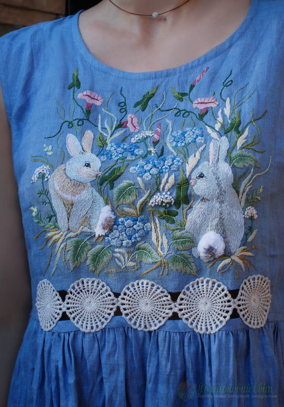 <div style=margin-left:10px><h1>Стильный сарафан с ручной вышивкой "Два зайчика" вышиванка, вышитое платье</h1><p><a href="/catalog/shite/">Шиття</a> » <a href="/catalog/shite/shite--odejda/">Шиття, одяг</a></p><i class="fa fa-map-marker"></i> Винницкая область, Винница<br /><br /><div class="socdata"><script src="//yastatic.net/es5-shims/0.0.2/es5-shims.min.js"></script>
                                            <script src="//yastatic.net/share2/share.js"></script>
                                            <div class="ya-share2" data-services="facebook,gplus,twitter,lj,viber,whatsapp,skype" data-counter=""></div></div>