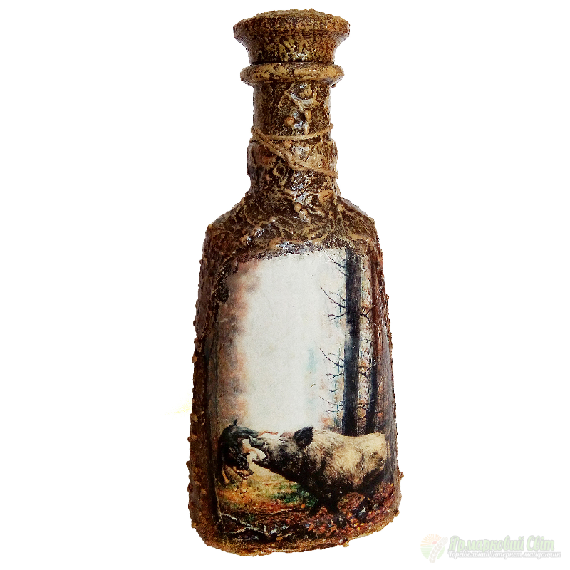 <div style=margin-left:10px><h1>Охота на кабана Декор бутылки  Подарок мужчине охотнику Сувениры для охотников  ручной работы</h1><p><a href="/catalog/podarki--suveniry/">Подарунки, сувеніри</a> » <a href="/catalog/podarki--suveniry/podarki/">Подарунки</a></p><i class="fa fa-map-marker"></i> Донецкая область, Мариуполь<br /><br /><div class="socdata"><script src="//yastatic.net/es5-shims/0.0.2/es5-shims.min.js"></script>
                                            <script src="//yastatic.net/share2/share.js"></script>
                                            <div class="ya-share2" data-services="facebook,gplus,twitter,lj,viber,whatsapp,skype" data-counter=""></div></div>