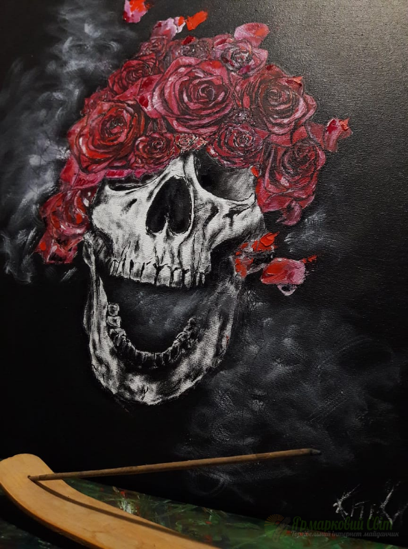 <div style=margin-left:10px><h1>Череп розы масло холст картина</h1><p><a href="/catalog/kartiny/">Картини</a> » <a href="/catalog/kartiny/jivopis/">Живопис</a></p><i class="fa fa-map-marker"></i> Кировоградская область, Кировоград<br /><br /><div class="socdata"><script src="//yastatic.net/es5-shims/0.0.2/es5-shims.min.js"></script>
                                            <script src="//yastatic.net/share2/share.js"></script>
                                            <div class="ya-share2" data-services="facebook,gplus,twitter,lj,viber,whatsapp,skype" data-counter=""></div></div>