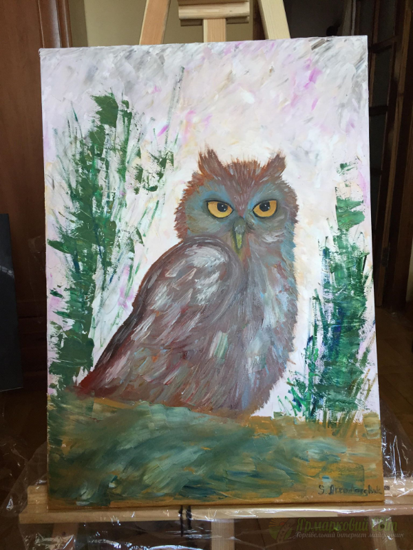 <div style=margin-left:10px><h1>сова, картина маслом, 50/70см</h1><p><a href="/catalog/kartiny/">Картини</a> » <a href="/catalog/kartiny/jivopis/">Живопис</a></p><i class="fa fa-map-marker"></i> Волынская область, Луцк<br /><br /><div class="socdata"><script src="//yastatic.net/es5-shims/0.0.2/es5-shims.min.js"></script>
                                            <script src="//yastatic.net/share2/share.js"></script>
                                            <div class="ya-share2" data-services="facebook,gplus,twitter,lj,viber,whatsapp,skype" data-counter=""></div></div>