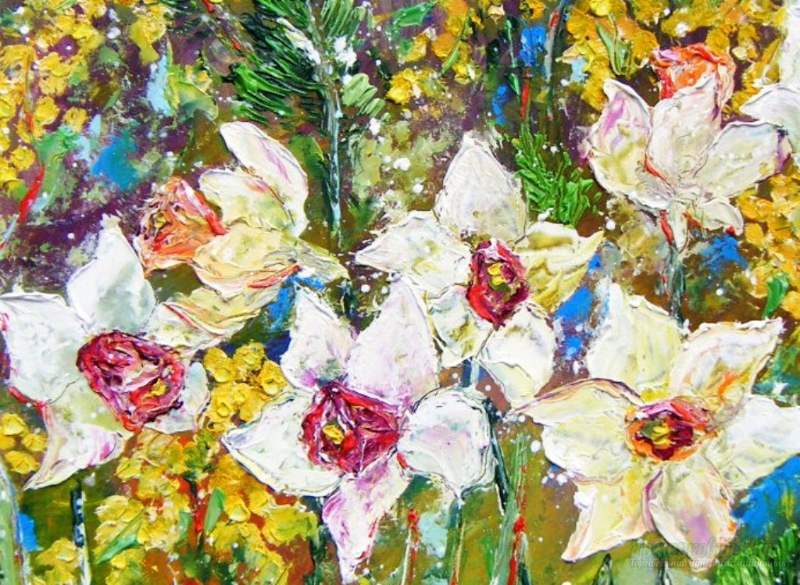 <div style=margin-left:10px><h1>Картина маслом. Весенний букет. 45х43 см. Авторская картина . Оргалит. Картина написана мастихином. Мимозы. Нарциссы.</h1><p><a href="/catalog/kartiny/">Картини</a> » <a href="/catalog/kartiny/jivopis/">Живопис</a></p><i class="fa fa-map-marker"></i> Днепропетровская область, Днепропетровск<br /><br /><div class="socdata"><script src="//yastatic.net/es5-shims/0.0.2/es5-shims.min.js"></script>
                                            <script src="//yastatic.net/share2/share.js"></script>
                                            <div class="ya-share2" data-services="facebook,gplus,twitter,lj,viber,whatsapp,skype" data-counter=""></div></div>